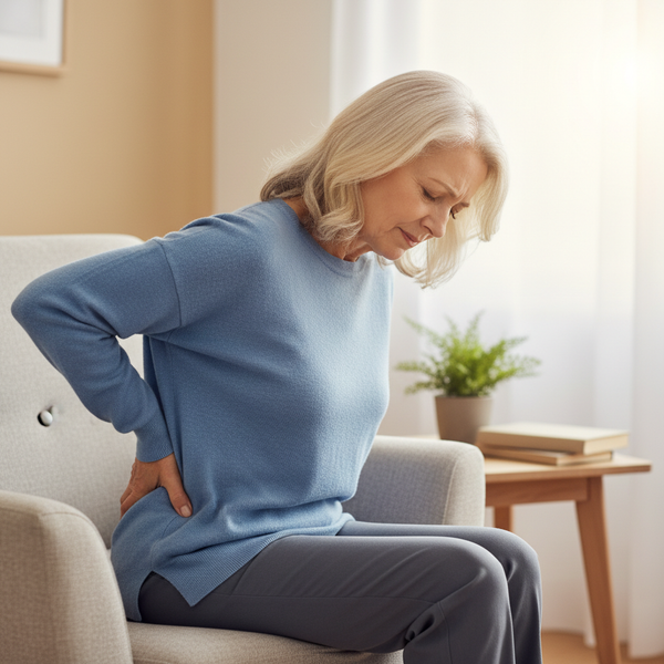 Senior with back discomfort